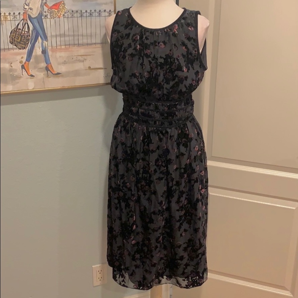 MAX STUDIO Velvet Floral Dress • Sz L